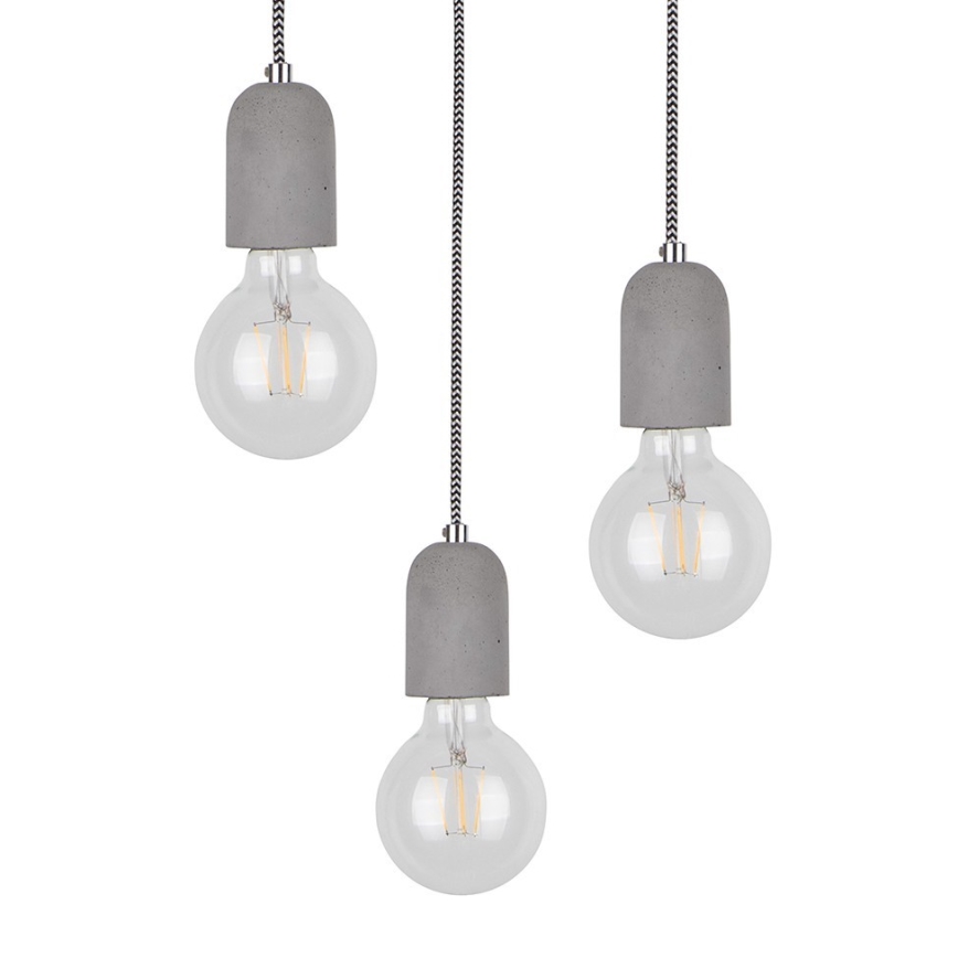 Lampa wisząca na linkach AMORY 3xE27/60W/230V beton
