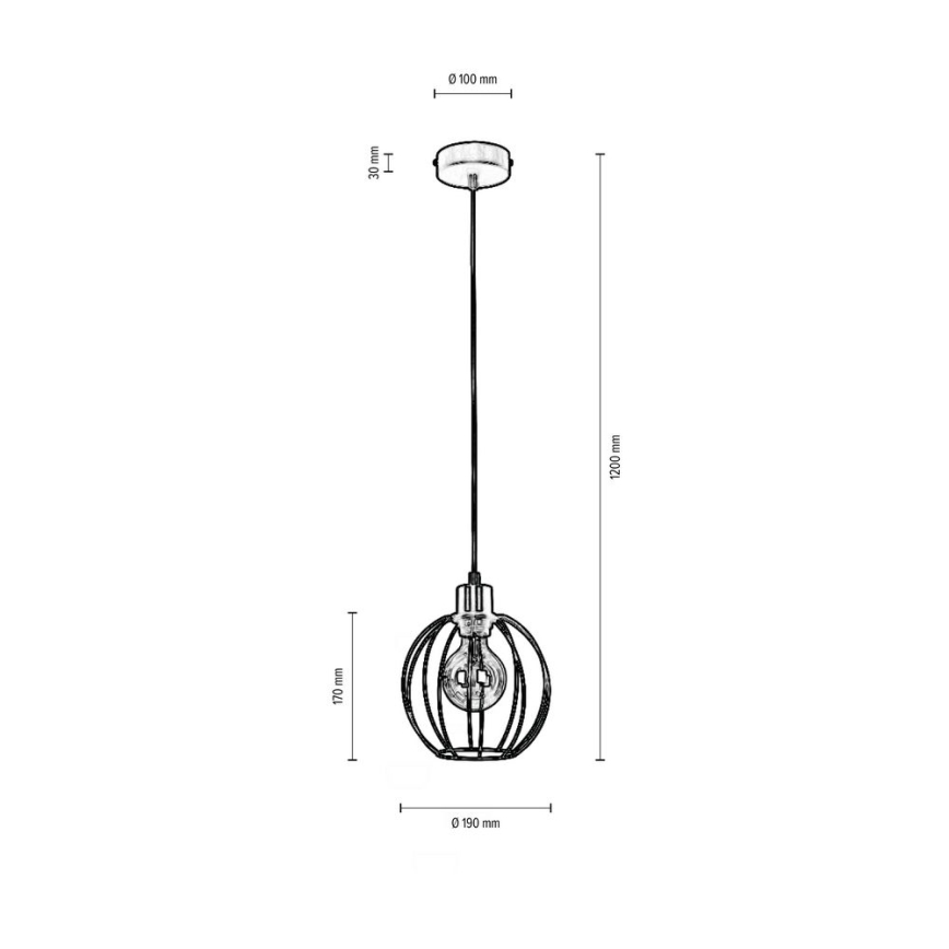 Lampa wisząca na linkach BERIS 1xE27/60W/230V