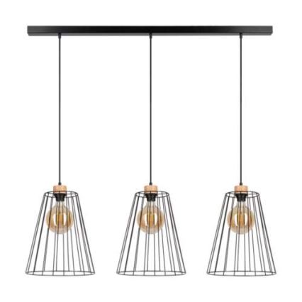 Lampa wisząca na linkach ORAZIO 3xE27/60W/230V sosna