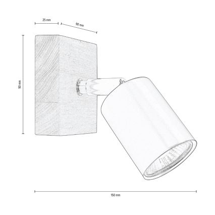 Kinkiet punktowy MANARA 1xGU10/5W/230V sosna - certyfikat FSC