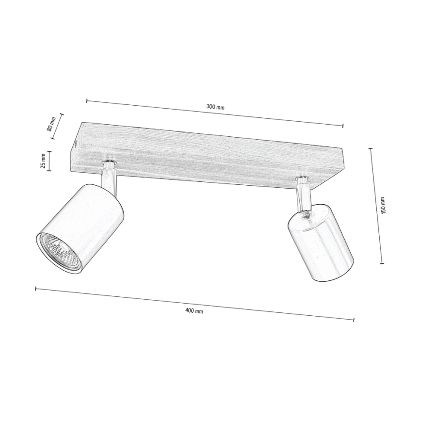 Oprawa sufitowa punktowa MANARA 2xGU10/5W/230V sosna