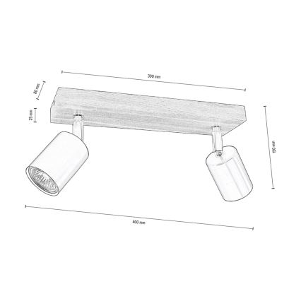 Oświetlenie punktowe sufitowe MANARA  2xGU10/5W/230V orzech