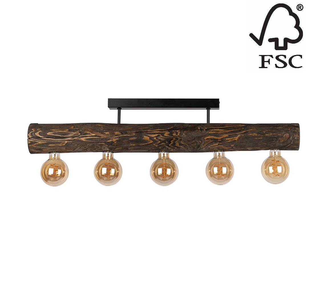 DO6997556 - Surface-mounted żyrandol TRABO 5xE27/60W/230V orzech
