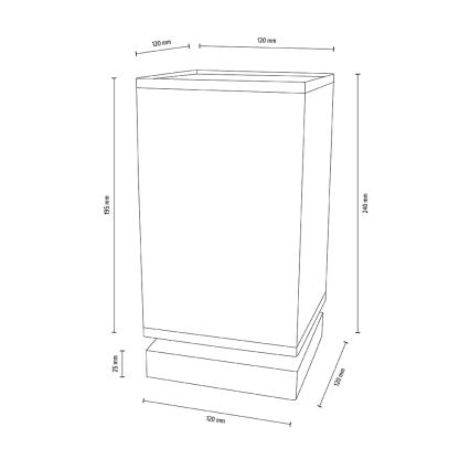 Lampa stołowa FIRE 1xE27/25W/230V dąb/biały dąb