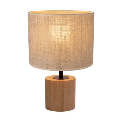 Lampa stołowa KRETA 1xE27/25W/230V dąb/beżowy dąb
