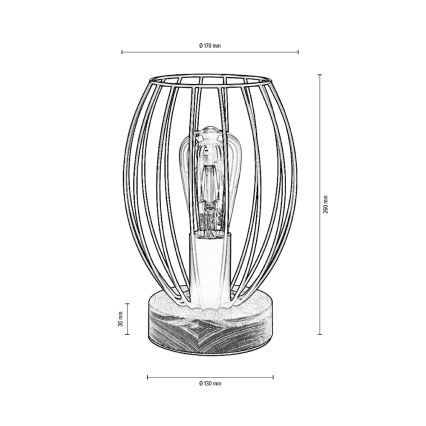 Lampa stołowa GUNNAR 1xE27/25W/230V dąb - certyfikat FSC