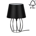 Spot-Light - Lampa stołowa MANGOO 1xE27/40W/230V czarna - certyfikat FSC