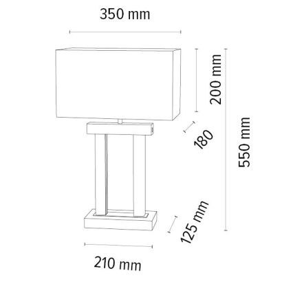 LED Lampa stołowa ściemnialna HAKON 1xE27/40W+ 2xLED/7,5W/230V 55 cm dąb