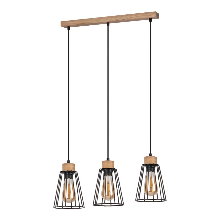 Spot-Light - Żyrandol na lince ORAZIO 3xE27/60W/230V dąb