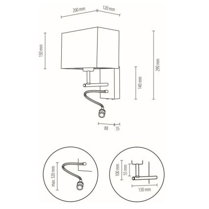 Kinkiet BOHO 1xE27/25W + LED/1W/230V dąb – certyfikat FSC