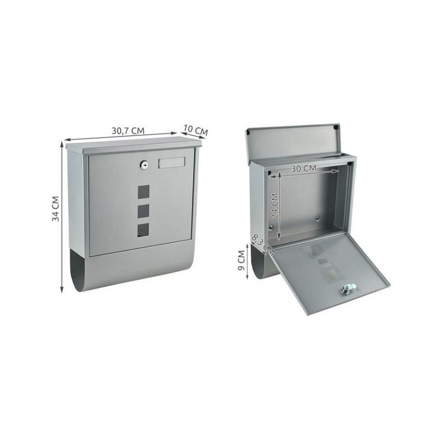 Srebrna skrzynka na listy 34x30,7 cm