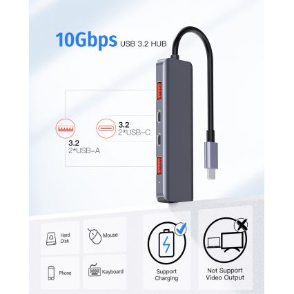 Stacja dokująca USB-C 5 w 1 z Power Delivery 100 W