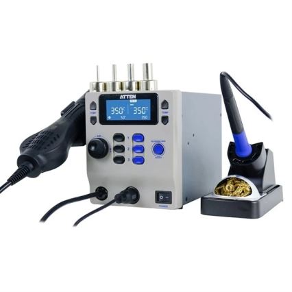 Stacja gorącego powietrza i lutownicza z wyświetlaczem LCD 800W/230V