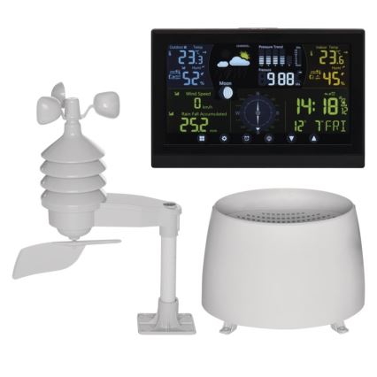 Stacja meteorologiczna bezprzewodowa 5V/3×AAA + 4xAA