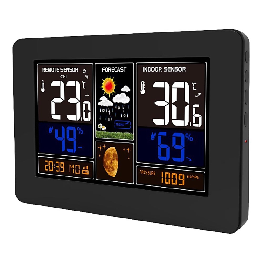 Stacja meteorologiczna z kolorowym wyświetlaczem LCD 2xAA/5V + 2xAA Wi-Fi Tuya