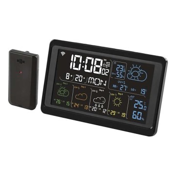 Stacja meteorologiczna z wyświetlaczem LCD GoSmart 5/230V Wi-Fi Tuya czarny