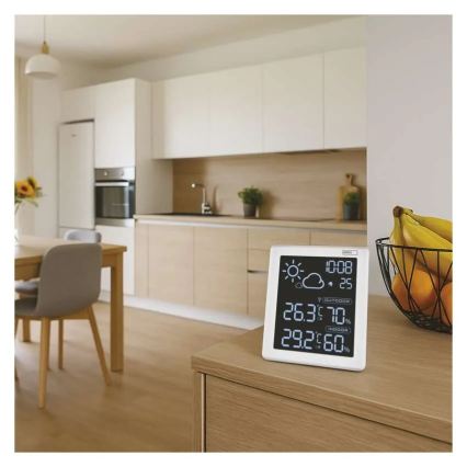 Stacja pogodowa 5V, zasilanie: 2xAAA + 2xAAA, czarna