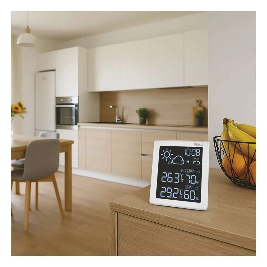 Stacja pogodowa 5V, zasilanie: 2xAAA + 2xAAA, czarna