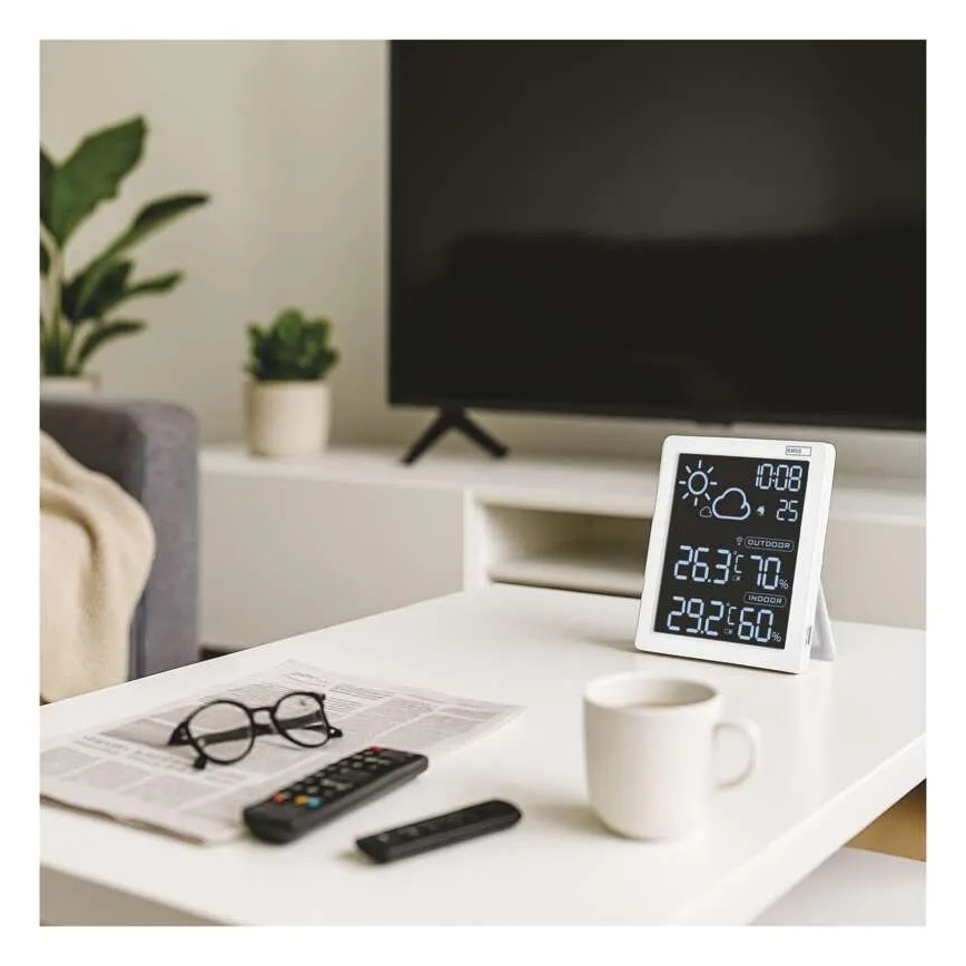 Stacja pogodowa 5V, zasilanie: 2xAAA + 2xAAA, czarna