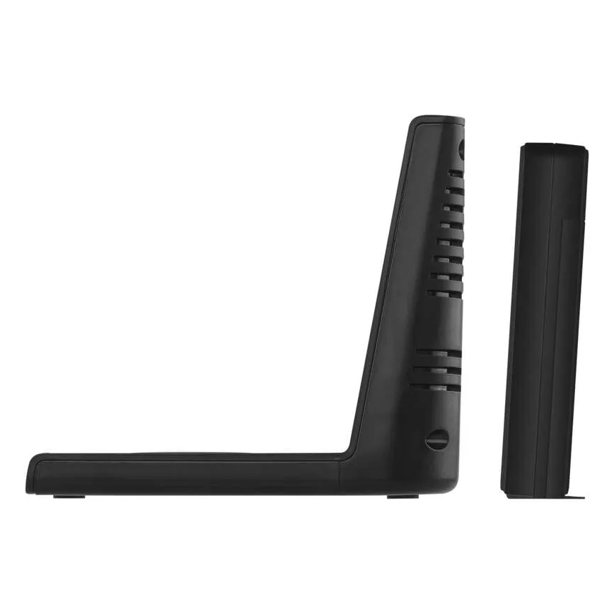 Stacja pogodowa z bezprzewodowym ładowaniem 5V, zasilanie 2xAA + 2xAAA, czarna