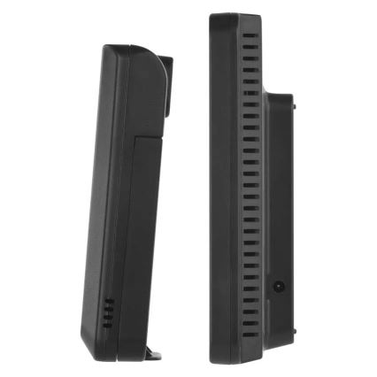 Stacja pogodowa z kolorowym wyświetlaczem LCD i budzikiem 5V 3xAAA + 2xAA czarna