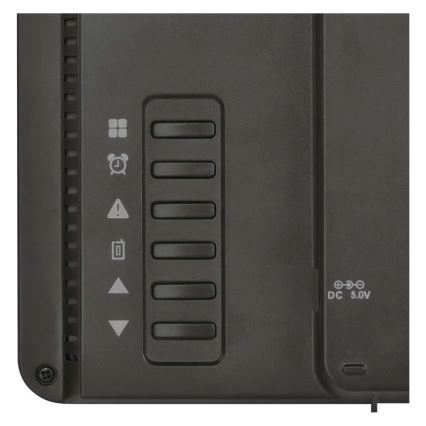 Stacja pogodowa z kolorowym wyświetlaczem LCD i budzikiem 5V 3xAAA + 2xAA czarna