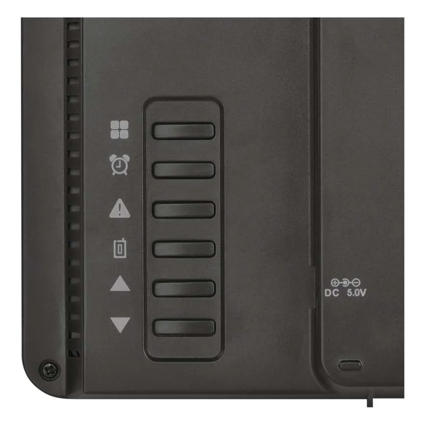 Stacja pogodowa z kolorowym wyświetlaczem LCD i budzikiem 5V 3xAAA + 2xAA czarna