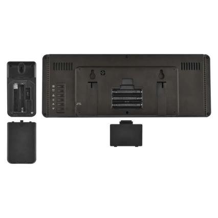 Stacja pogodowa z kolorowym wyświetlaczem LCD i budzikiem 5V 3xAAA + 2xAA czarna