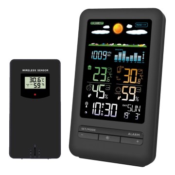 Stacja pogodowa z wyświetlaczem LCD 2xAA + 2xAA czarna