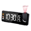 Stacja pogodowa z wyświetlaczem LCD, budzikiem i projektorem 5V/2xAA + 3xAA