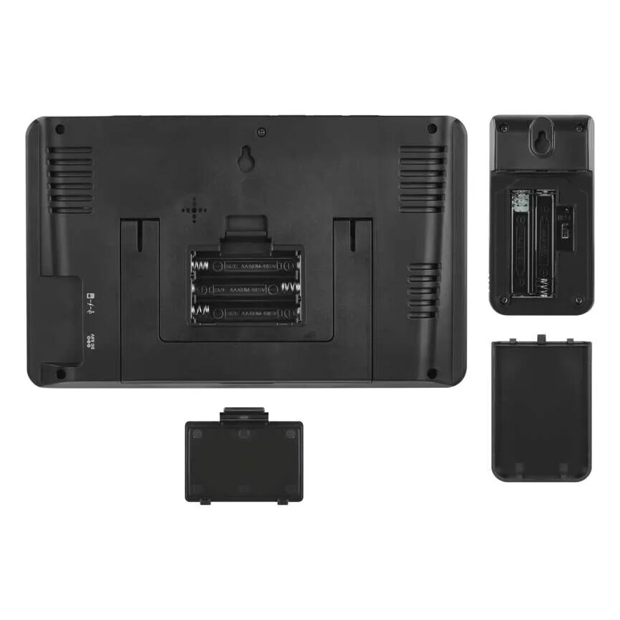 Stacja pogodowa z wyświetlaczem LCD GoSmart 230V/3xAAA + 2×AAA Wi-Fi Tuya czarna