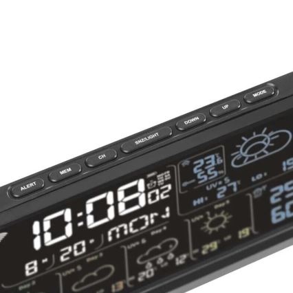 Stacja pogodowa z wyświetlaczem LCD GoSmart 230V/3xAAA + 2×AAA Wi-Fi Tuya czarna