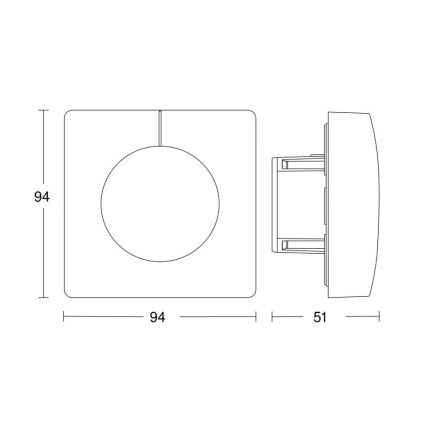 Steinel 058326 - Czujnik światła Dual V3 KNX kwadratowy biały