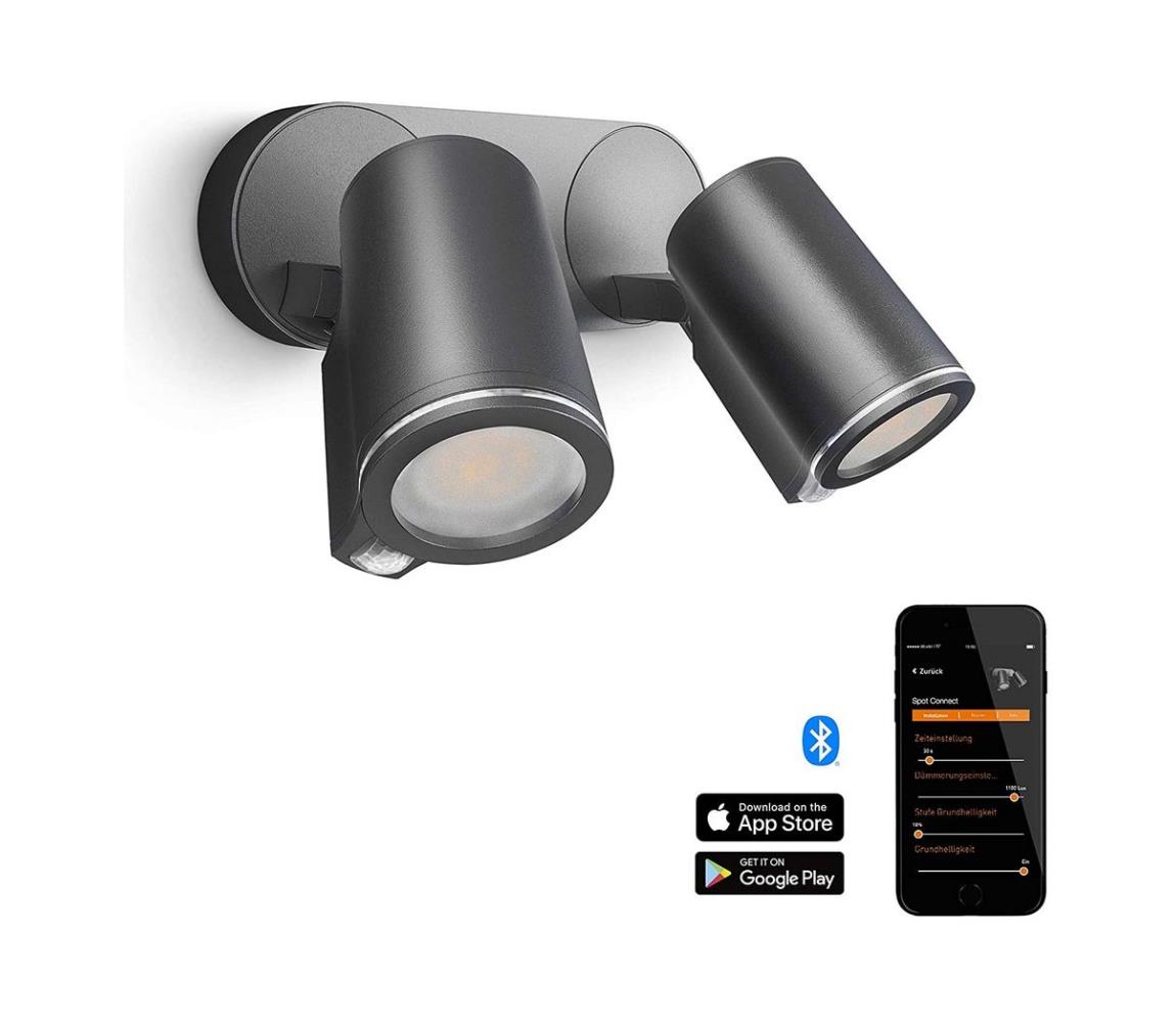 STEINEL 058654- LED Oświetlenie zewnętrzna z czujnikiem SPOT DUO 2xGU10/7,5W/230V IP44