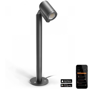 Steinel 058678 - Lampa zewnętrzna LED z czujnikiem zmierzchu SPOT WAY 1xGU10/7,86W/230V IP44 antracyt