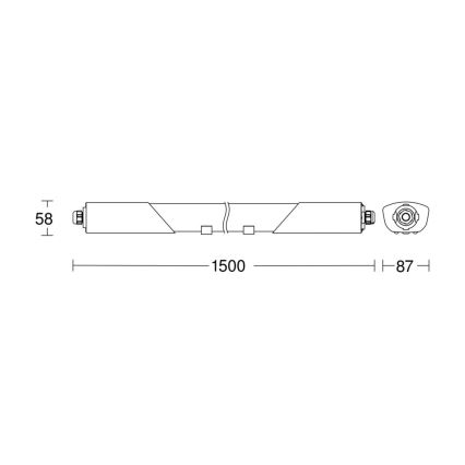 Steinel 058722 - LED ściemnialne oświetlenie techniczne RS PRO 5150 C LED/42W/230V IP65