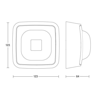 Steinel 064327 - Czujnik obecności IR Quattro HD-2 24m COM1 IP54 biały