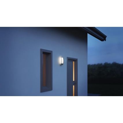 Steinel 065782 - Lampa zewnętrzna z czujnikiem zmierzchu L 22 1xE27/60W/230V IP44 stal nierdzewna