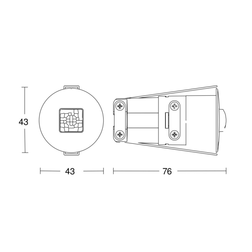 Steinel 068639 - Czujnik obecności IR Quattro MICRO 6m COM1 IP65 czarny