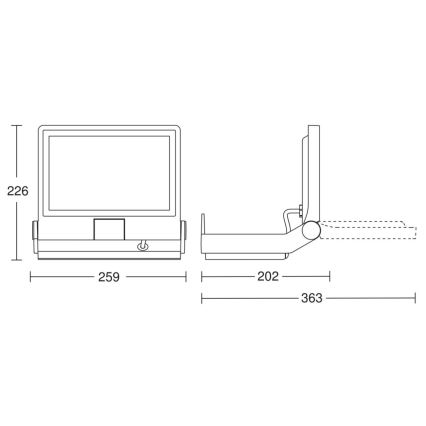 Steinel 069544 - LED Naświetlacz XLED PRO ONE Plus LED/33,1W/230V 3000K IP44 antracyt