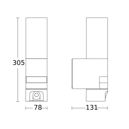 Steinel 092597 - LED oprawa zewnętrzna z czujnikiem i kamerą L 620 LED/13,5W/230V IP44