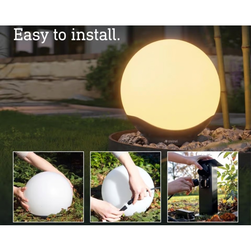 Steinel 094836 - Podstawowy zestaw LED RGBW Lampa zewnętrzna LED/9,07W/24V 400 mm IP65