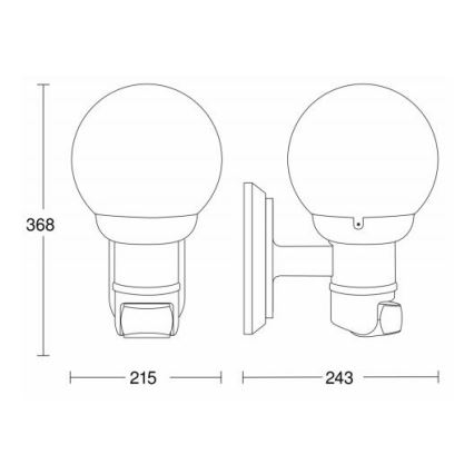 STEINEL 634216 - L 560 S Kinkiet zewnętrzny z czujnikiem czarny IP44