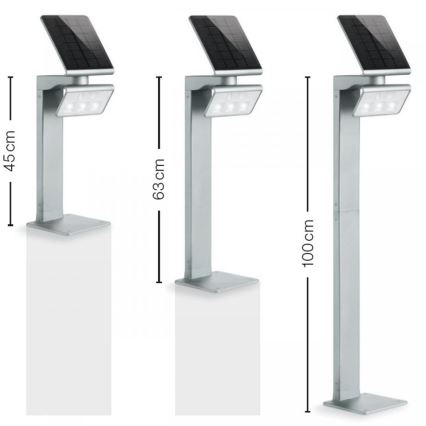 STEINEL 671211 - Reflektor LED z czujnikami solarnym XSolar GL-S 0,5W/LED srebrne IP44 2500 mAh