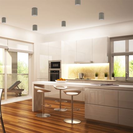 Stmívatelné bodové svítidlo LED RGBW JUPITER 1xE27/6,5W/230V 2700-6500K Wi-Fi pr. 9,8 cm šedá