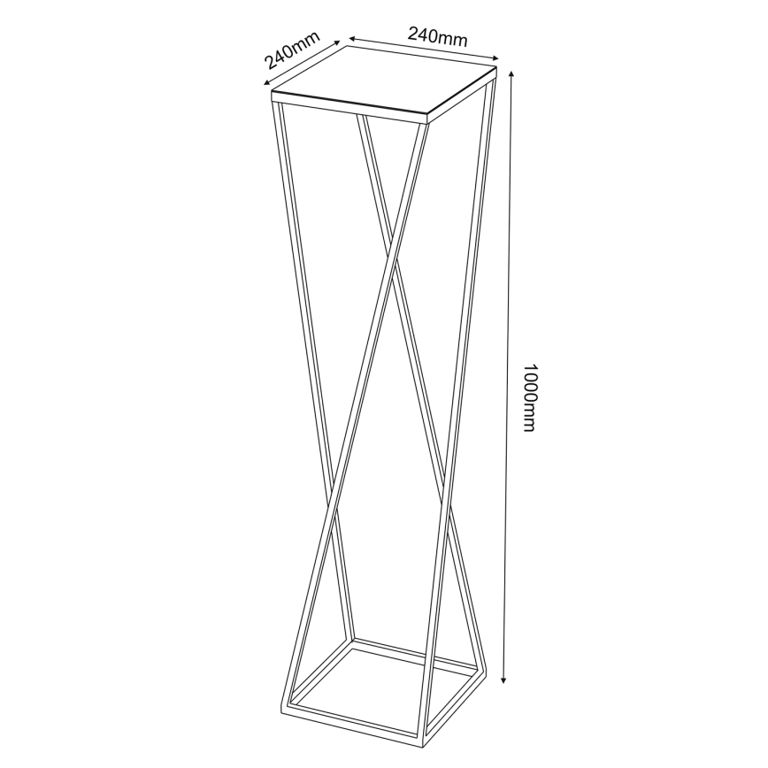 Stojak na kwiaty 100x24 cm czarny