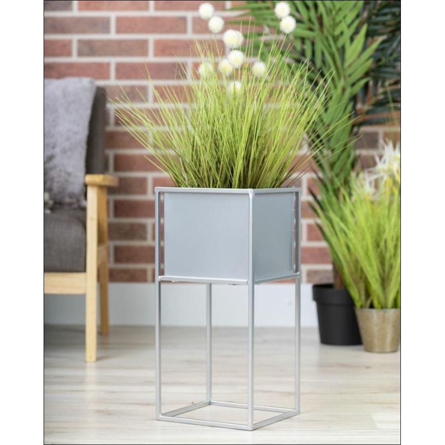 Stojak na kwiaty 50x24 cm matowy chrom