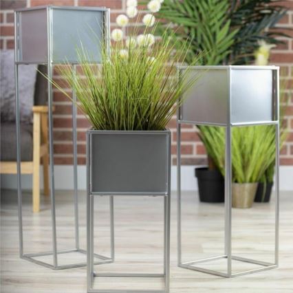 Stojak na kwiaty 50x24 cm matowy chrom