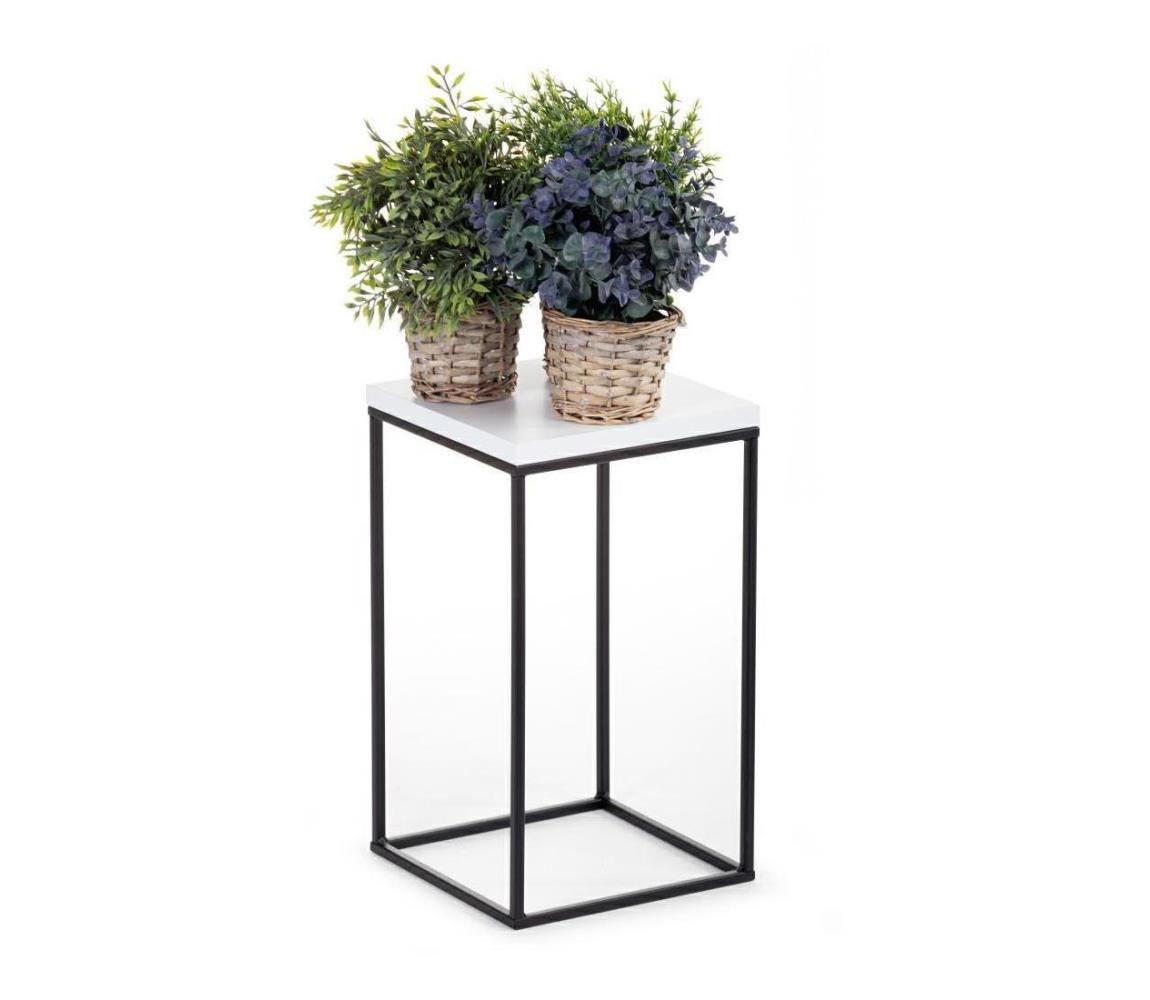 Stojak na kwiaty BASICLOFT 40x24 biały/czarny