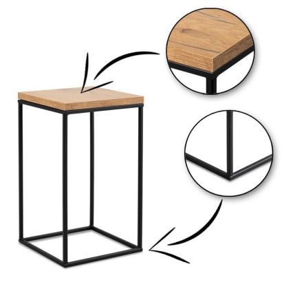 Stojak na kwiaty BASICLOFT 40x24 czarny/brązowy